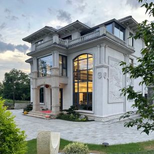 安庆 白麻花岗岩私人别墅干挂石材豪华定制