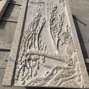 安庆 黄金麻雕刻板浮雕迎客松