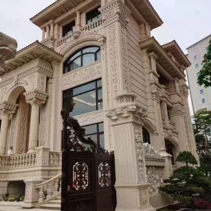 安庆 黄金麻花岗岩别墅外墙干挂效果展示