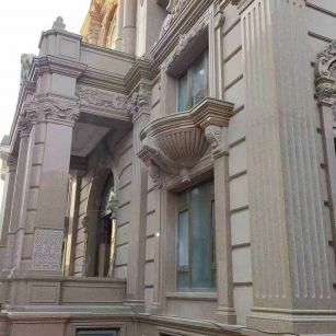 安庆 黄金麻花岗岩光面别墅外墙干挂施工完成