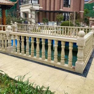 安庆黄金麻花岗岩石材栏杆，扶手，将军柱，花瓶柱