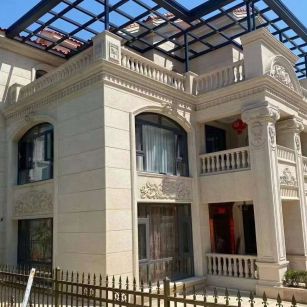 安庆 黄金麻花岗岩荔枝面别墅外墙干挂