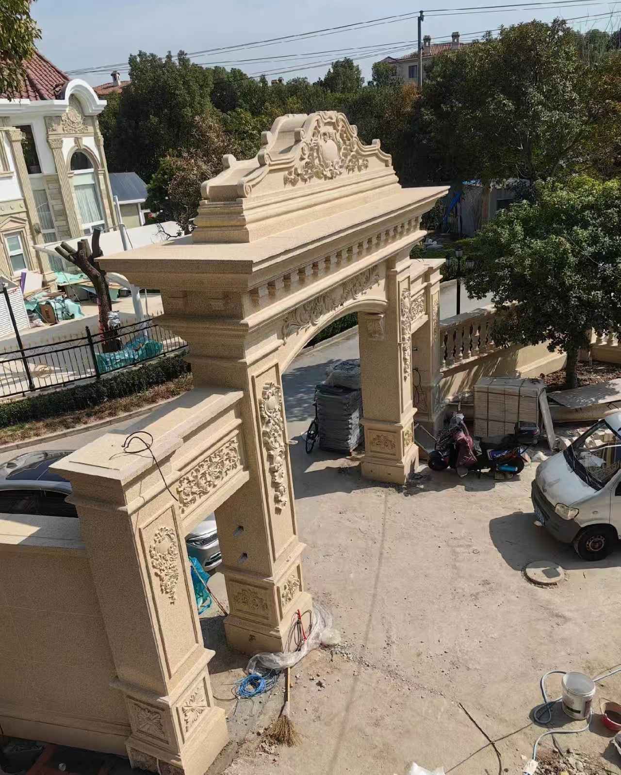 安庆 黄金麻荔枝面花岗岩别墅门楼