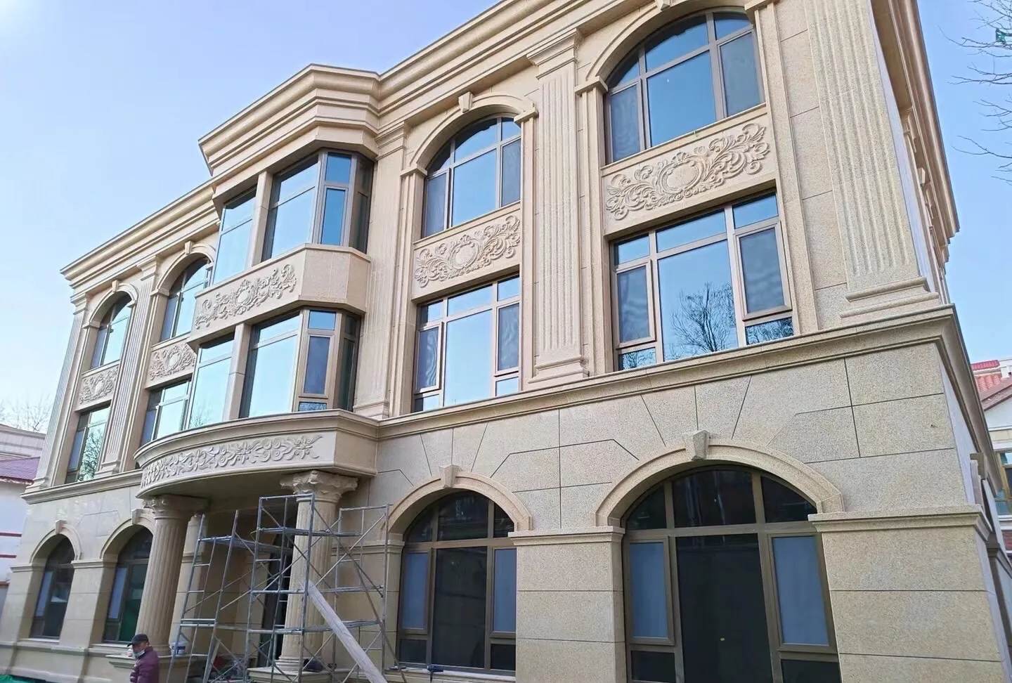 安庆 黄金麻花岗岩别墅外墙干挂