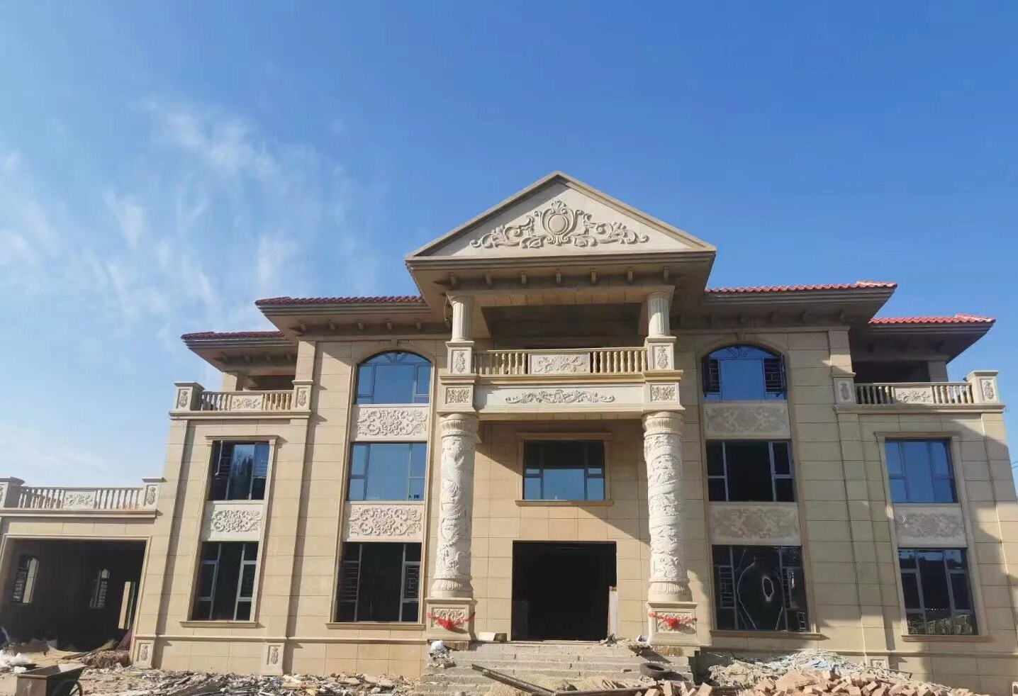 安庆 黄金麻花岗岩别墅外墙干挂