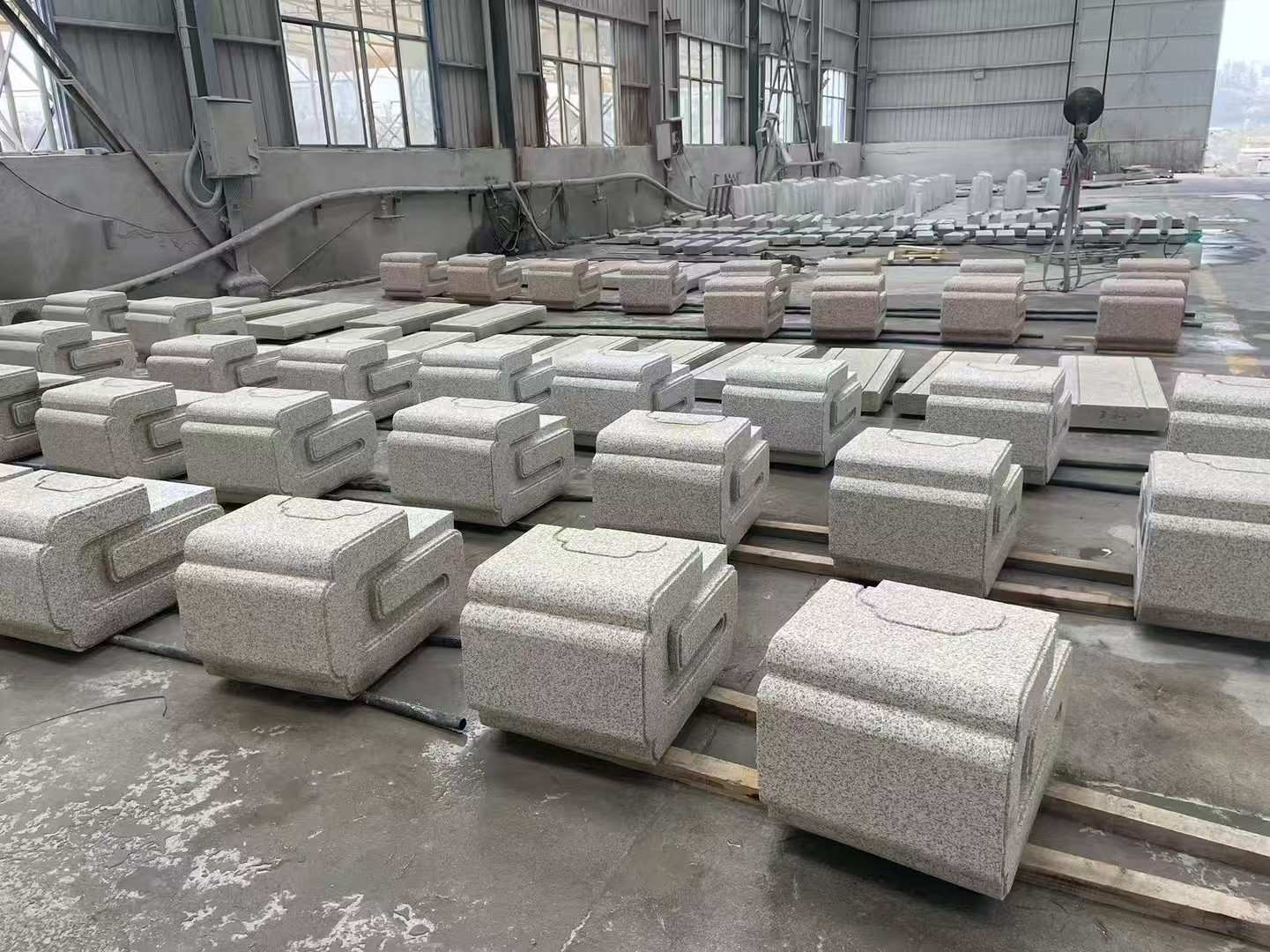 安庆 白麻花岗岩异形加工-石凳，坐凳