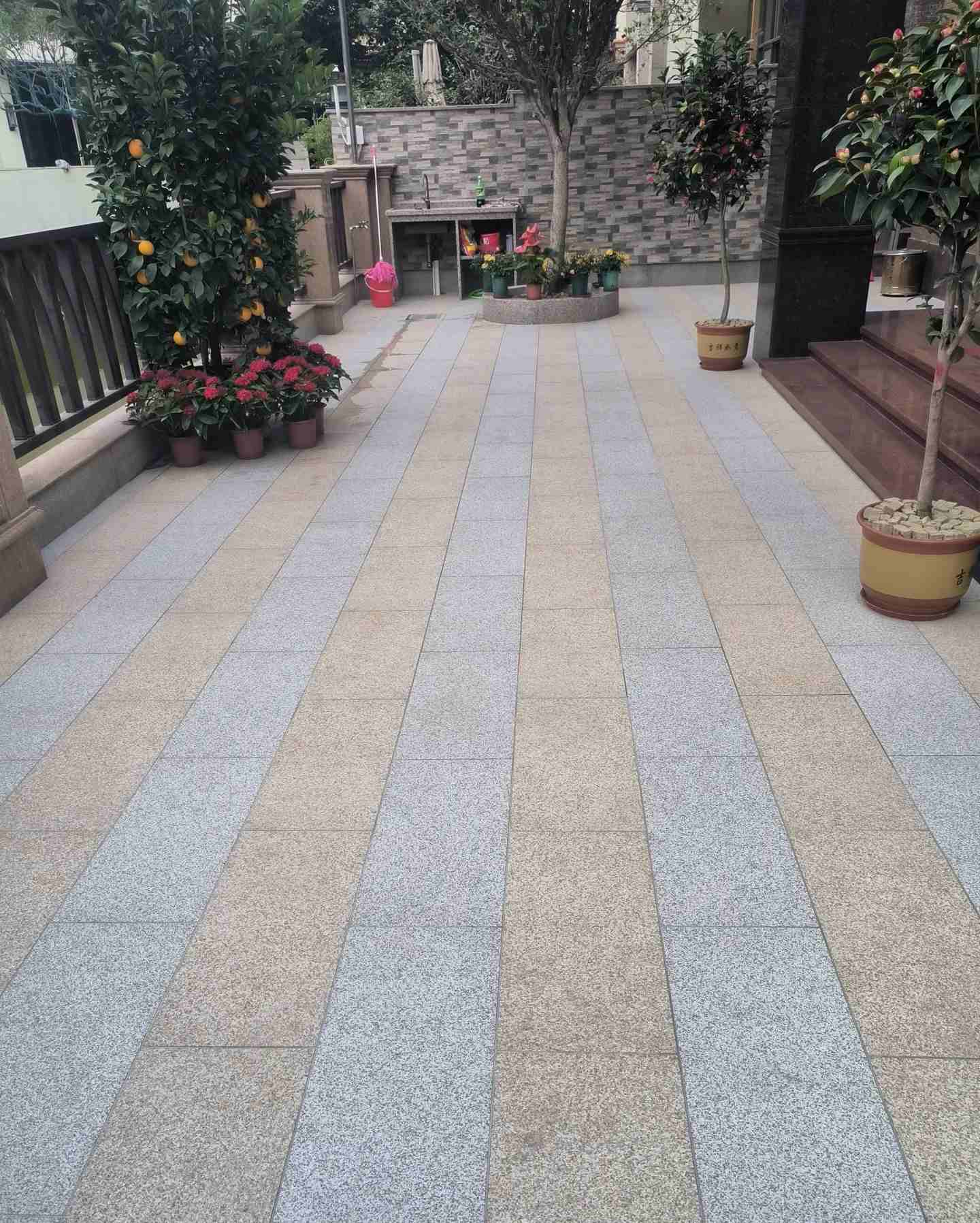 安庆 黄金麻白麻荔枝面庭院铺装展示